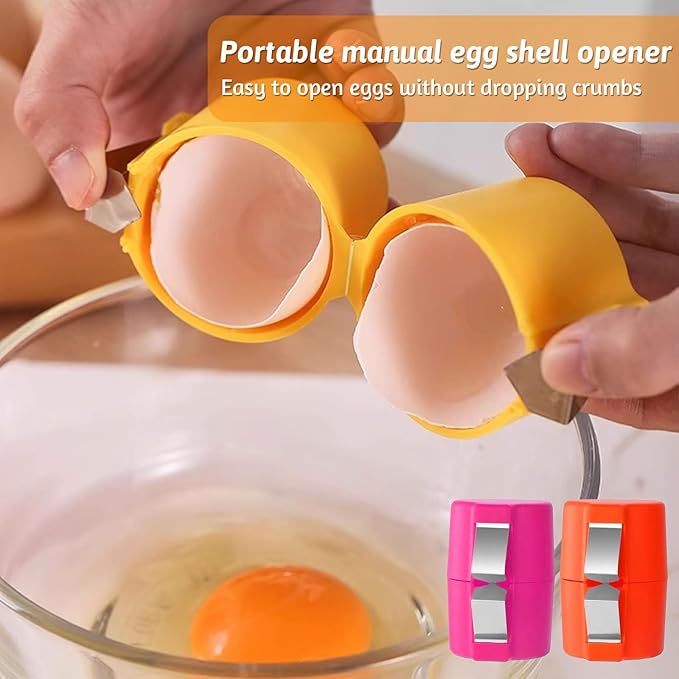 Egg Shell Opener Set of 3 – Stainless Steel Egg Cracker & Topper Tool for Kitchen
