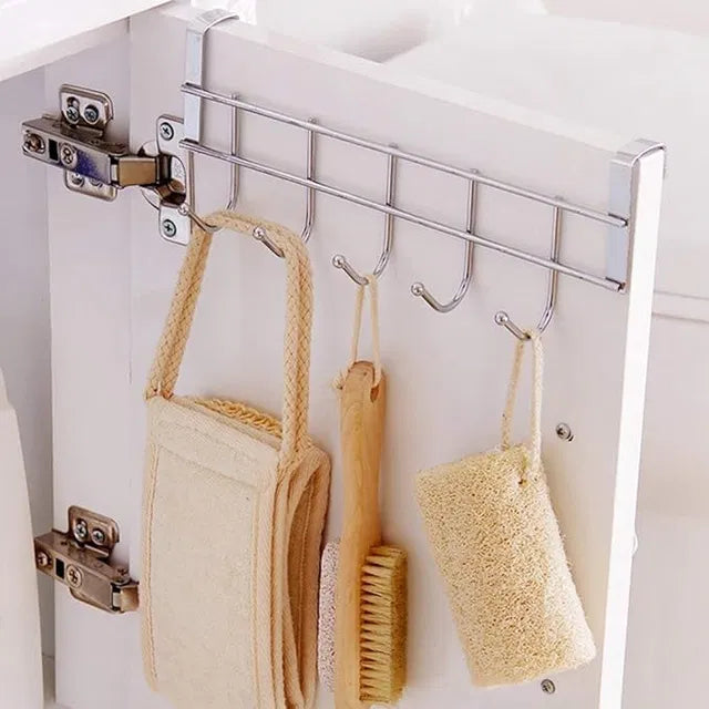 Stainless Steel Over the Door Hook Hanger – Heavy Duty Organizer for Kitchen, Bathroom & Bedroom